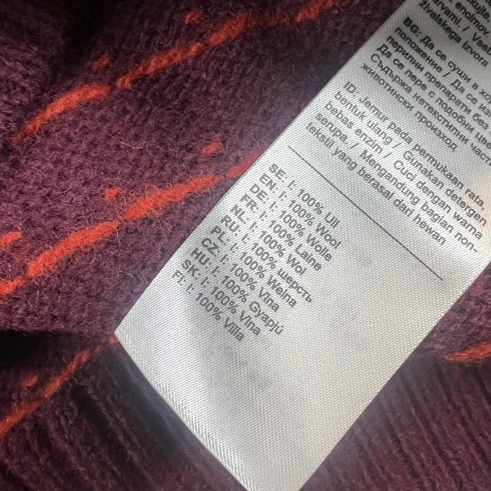 NWT Fjallraven Women's S Ovik Knit Sweater Dark Garnet 100% Wool Nordic 89941